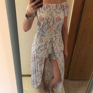 Floral high low romper